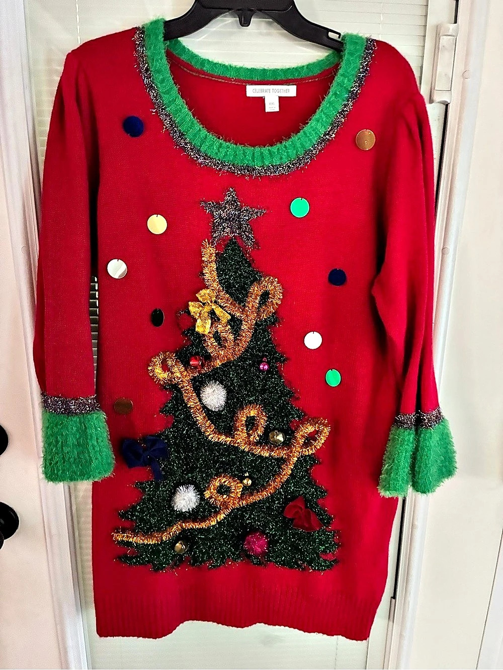 Celebrate Together Christmas Tree Sweater Size XXL Like New
